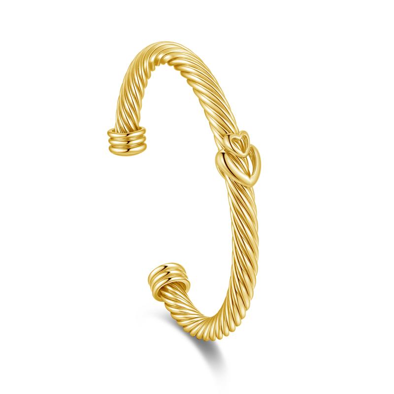 Sorella™ Two Tone Heart Twisted Bracelet