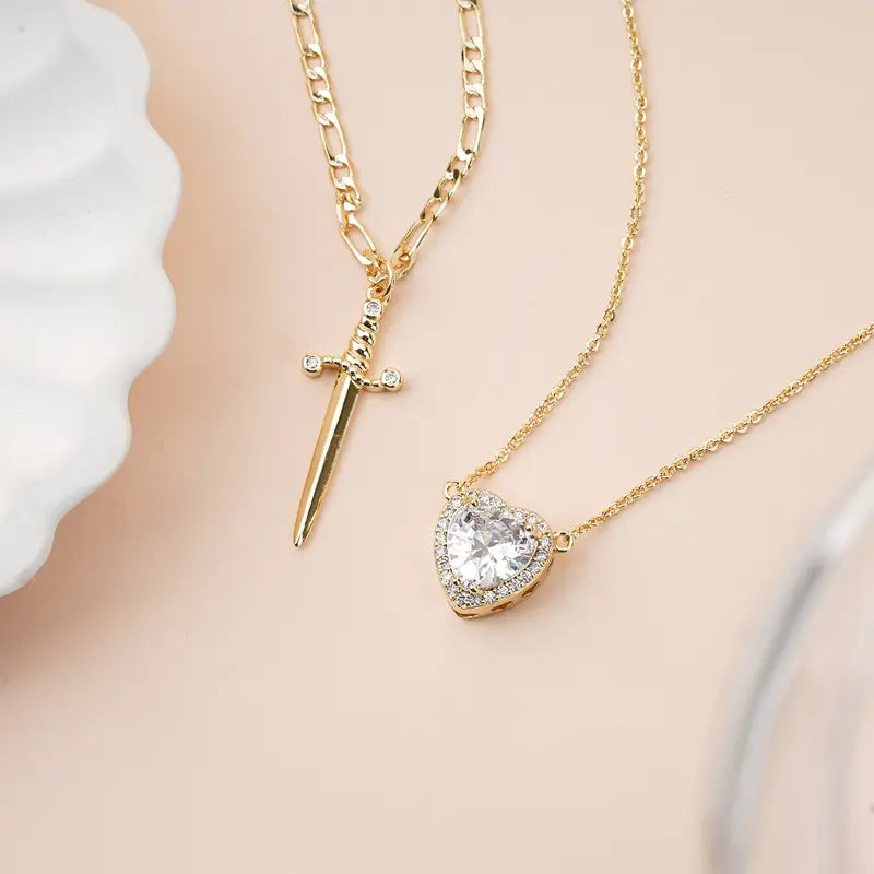 Sorella™ Gold Plated Heart Pendant Necklaces